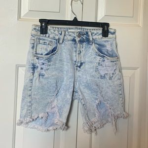 Light washed distressed Jean shorts